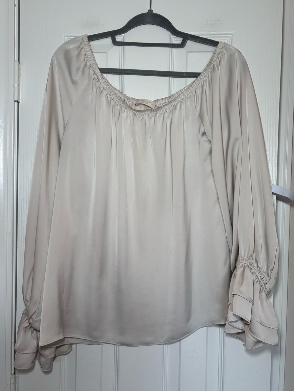 Ramy Brook Murphy Off Shoulder Ruffle Sleeve Blouse XL - Picture 3 of 7